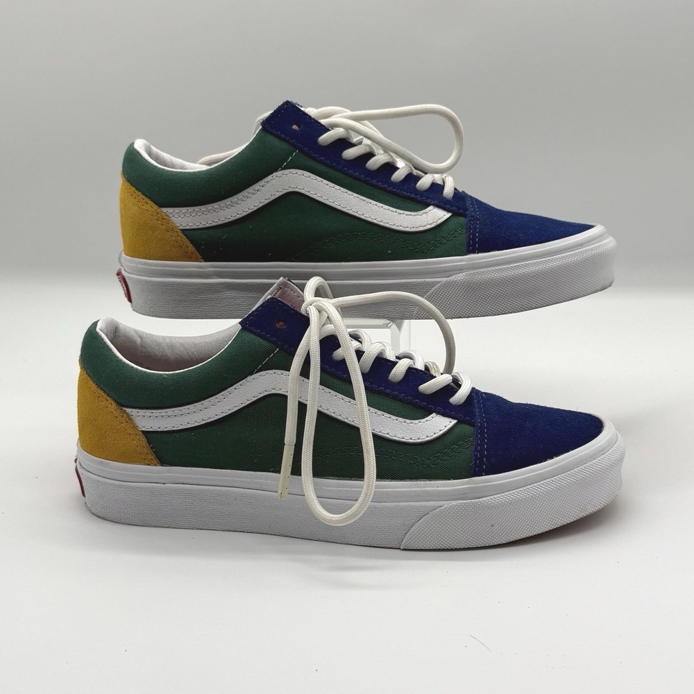 Vans Old Skool Yacht Club Blue Red‎ Yellow Green White Men's Size 5 Womens 6.5